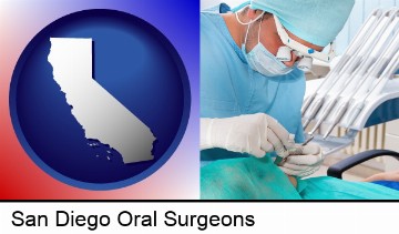 an oral surgeon operating on a dental patient in San Diego, CA